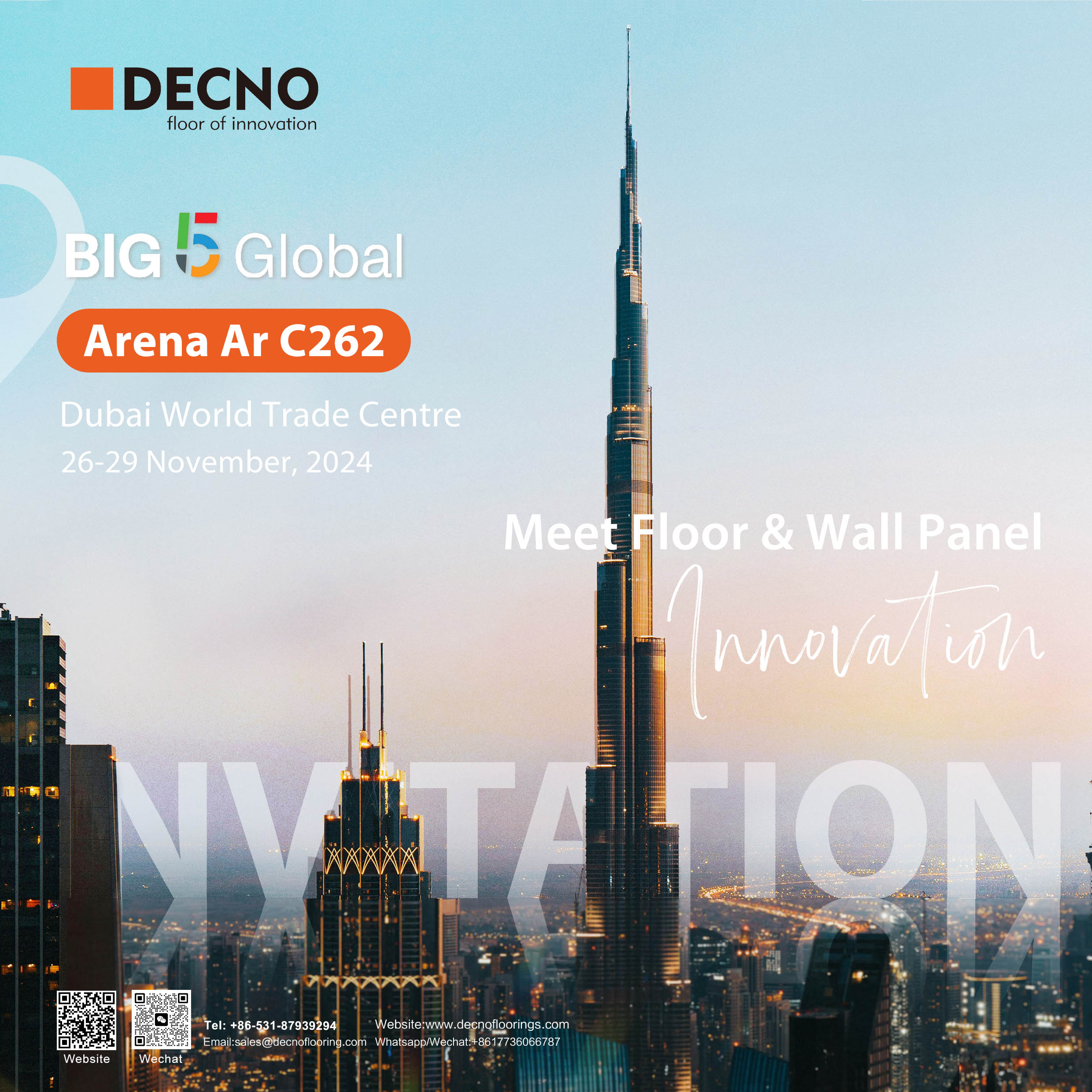 DECNO تطلق لوحة أرضية وجدران جديدة في Big 5 Global 2024